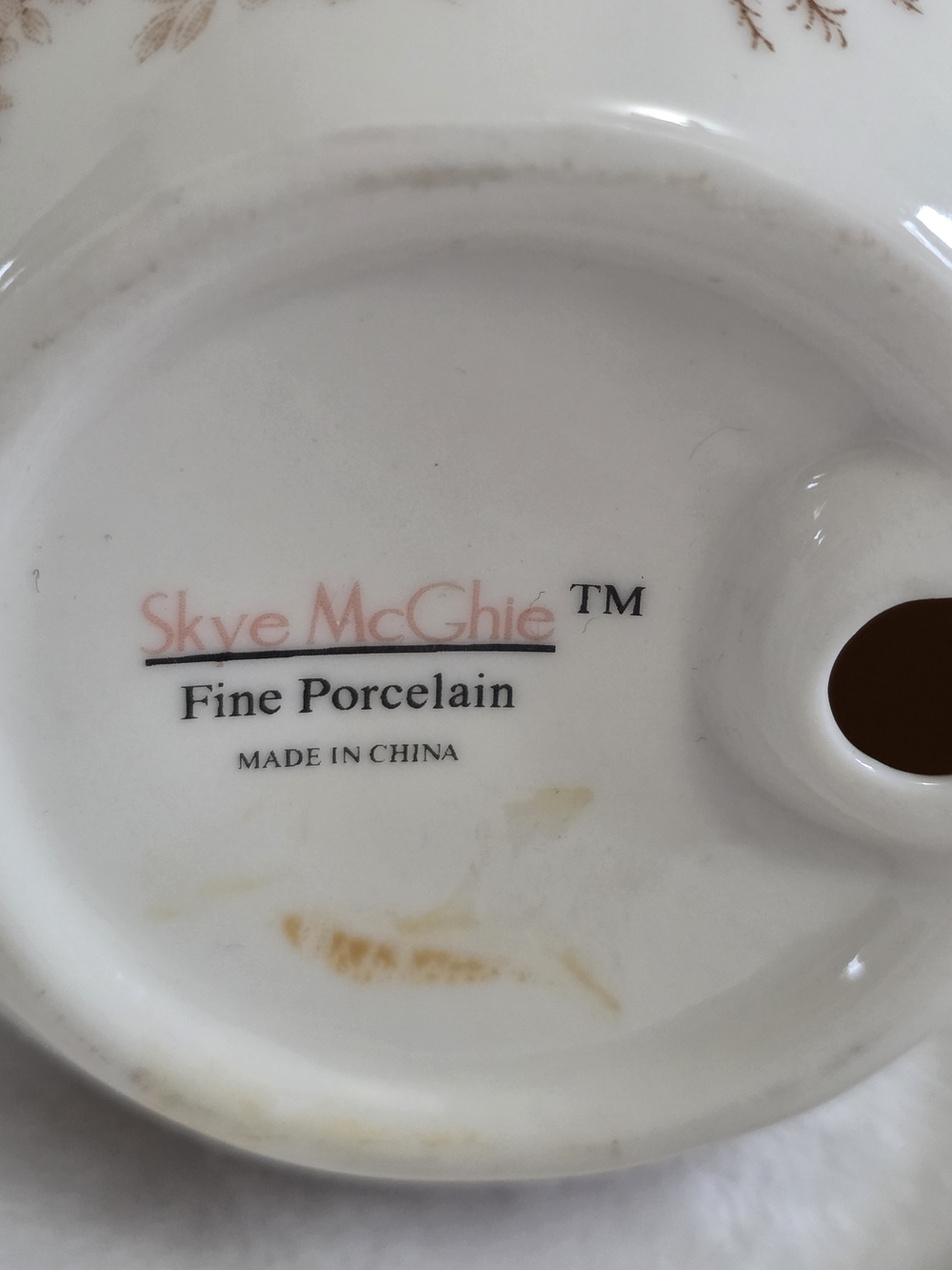 Vintage Skye McGhie Fine Porcelain Brown Transferware Tea Light Candle Lamp - Picture 10 of 10